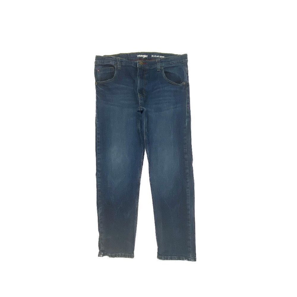 Wrangler Regular Taper Adjustable Waist Boy's size 14 Husky Dark Blue Denim Jean